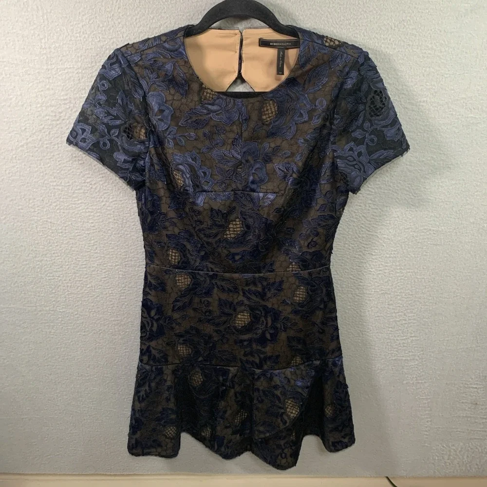 bcbg floral lace dress Bcbg Maxazria Laurine Floral Lace Overlay Sheath Dress Size 6 Hourglass  Cocktail